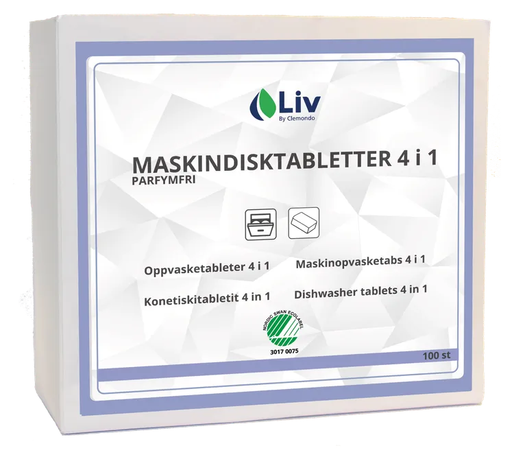 Liv Maskindisktabletter 4 i 1 100-pack (5 pack)