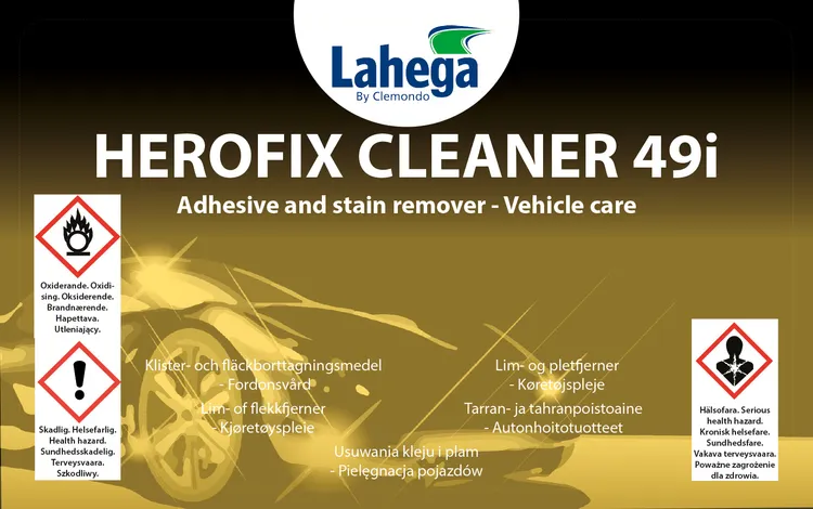 Bruksetikett Lahega Herofix Cleaner 49i