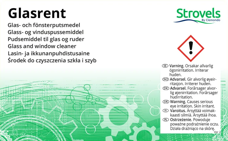 Bruksetikett Strovels Glasrent