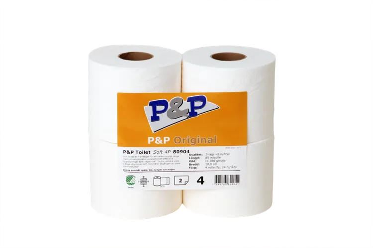 P&P Toapapper Easy Flush, 2-lags, 85m/rl, 4stx6frp