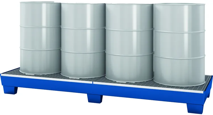 Miljöpall för fyra fat Inline, lackad, blå