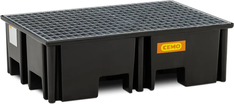 Spillpall PE 220/2, stålgaller, svart