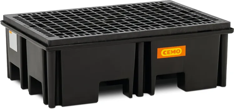 Spillpall PE 220/2, PE galler, svart