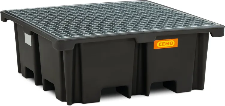 Spillpall PE 220/4, stålgaller, svart *