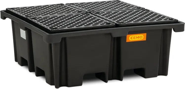 Spillpall PE 220/4, PE galler, svart