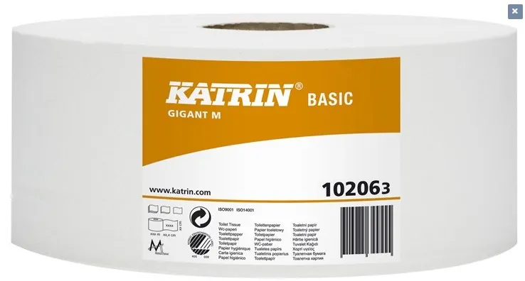 Katrin Basic Gigant Toalettpapper M Grå 435m, 1-lag, 6r/frp