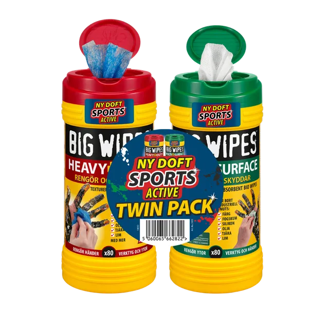 71766 Big Wipes Heavy Duty Twinpack Våtservetter, 80 ark st