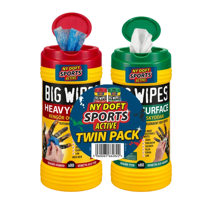Big Wipes Heavy Duty Twinpack Våtservetter, 80 ark/st
