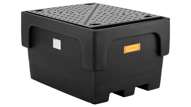 71795 Spillpall IBC PE 1100L, 1-IBC, PE galler, Svart